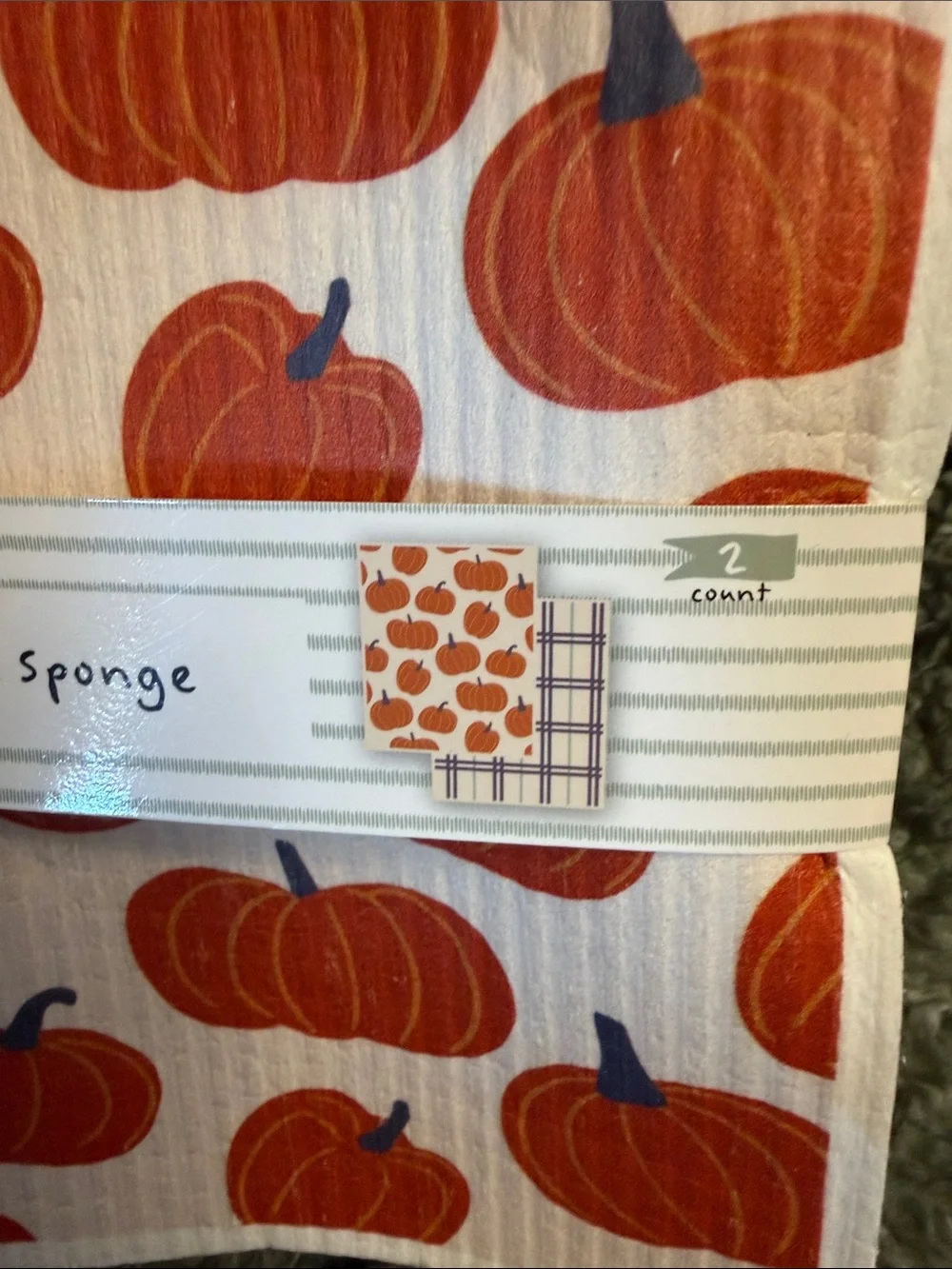 5 Fall Hand Towels w/Mushrooms & Fox! 2 Dish Cloth Sponges (pattern 2 vary)